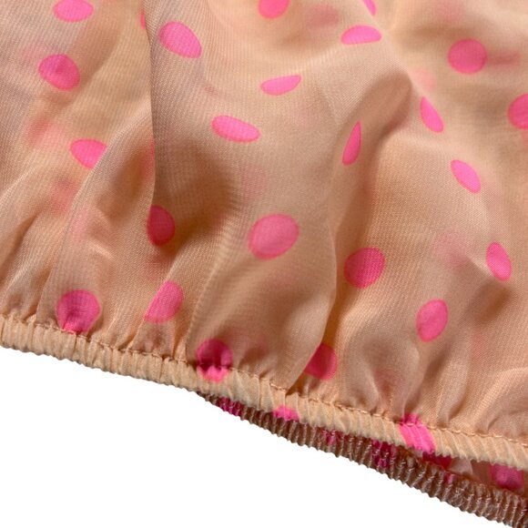 VTG Y2K Annabelle Blush Pink Polka Dot Semi Sheer Pullover Blouse Size Large - Picture 7 of 9